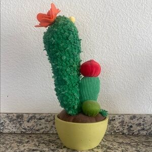 Green and Red Cactus Plush Decor